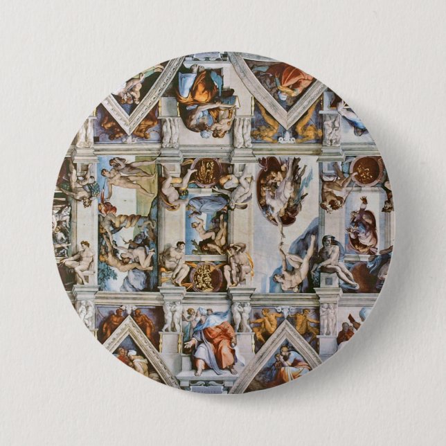 Sistine Chapel Ceiling Michelangelo 7.5 Cm Round Badge (Front)