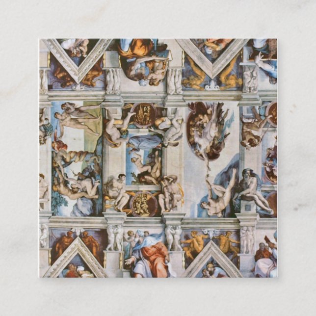 Sistine Chapel Ceiling Michelangelo Square Business Card (Front)