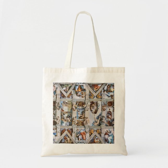 Sistine Chapel Ceiling Michelangelo Tote Bag (Front)