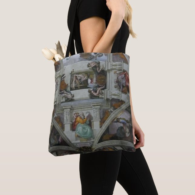 Sistine Chapel Ceiling, Rome Italy (wearable art!) Tote Bag (Close Up)