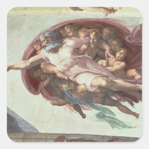 Sistine Chapel Ceiling Square Sticker