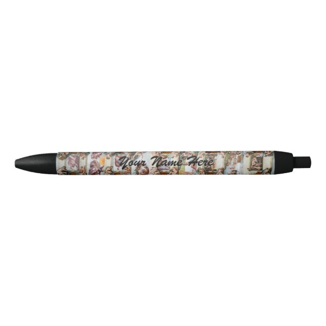 Sistine Chapel Michelangelo - Vatican, Rome, Italy Black Ink Pen (Front)