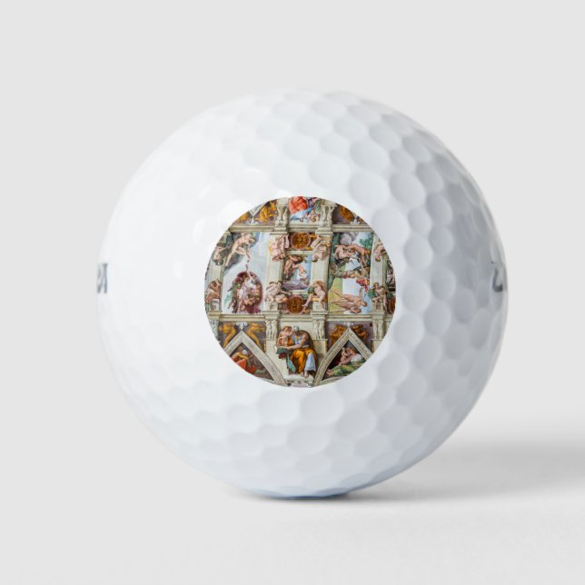 Sistine Chapel Michelangelo - Vatican, Rome, Italy Golf Balls (Front)