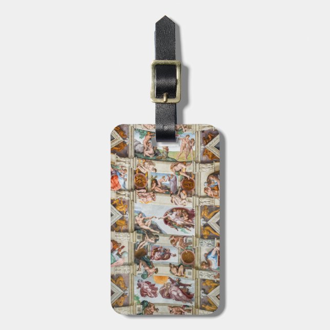 Sistine Chapel Michelangelo - Vatican, Rome, Italy Luggage Tag (Front Vertical)