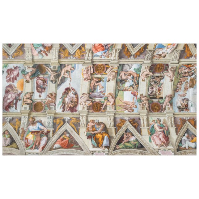 Sistine Chapel Michelangelo - Vatican, Rome, Italy Tablecloth (Front (Horizontal))