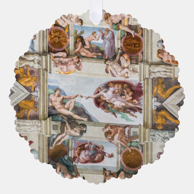 Sistine Chapel Michelangelo - Vatican, Rome, Italy Tree Decoration Card (Front)