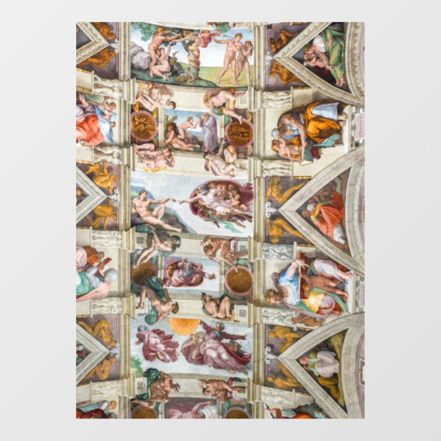 Sistine Chapel Michelangelo - Vatican, Rome, Italy Window Cling (Sheet)