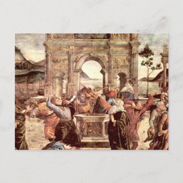 Sistine Chapel - Punishments of the Levites Postcard (Front)