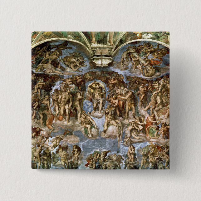 Sistine Chapel: The Last Judgement, 1538-41 15 Cm Square Badge (Front)