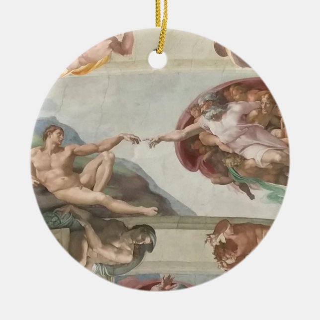 Sistine Chapel Vatican Ceramic Tree Decoration (Front)