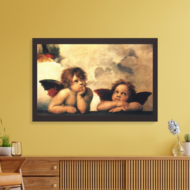 Sistine Madonna Angels by Raphael Sanzio Canvas Print (Insitu(LivingRoom))