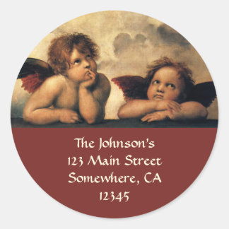 Sistine Madonna Angels by Raphael Sanzio Classic Round Sticker