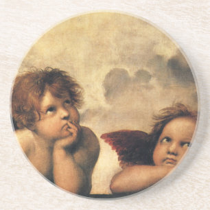 Sistine Madonna Angels by Raphael Sanzio Coaster
