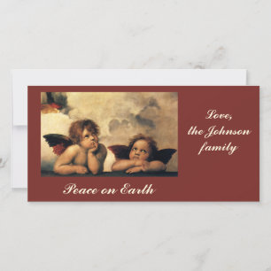 Sistine Madonna Angels by Raphael Sanzio Holiday Card