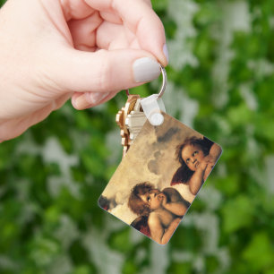 Sistine Madonna Angels by Raphael Sanzio Key Ring