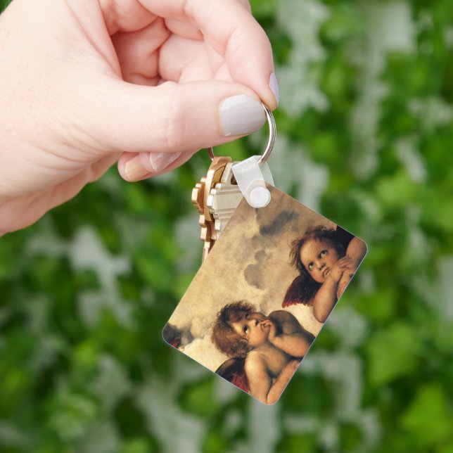 Sistine Madonna Angels by Raphael Sanzio Key Ring (Hand)