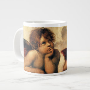 Sistine Madonna Angels by Raphael Sanzio Large Coffee Mug