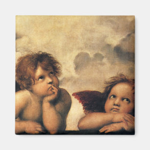 Sistine Madonna Angels by Raphael Sanzio Magnet
