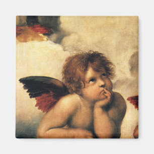 Sistine Madonna Angels by Raphael Sanzio Magnet