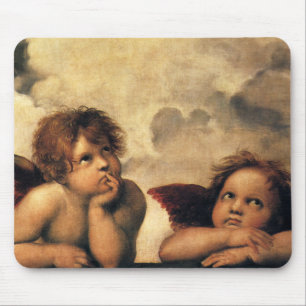 Sistine Madonna Angels by Raphael Sanzio Mouse Mat