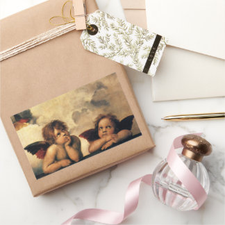 Sistine Madonna Angels by Raphael Sanzio Rectangular Sticker