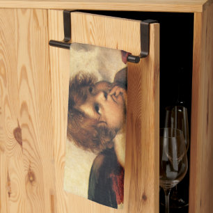 Sistine Madonna Angels by Raphael Sanzio Tea Towel