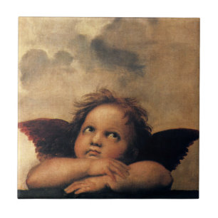 Sistine Madonna Angels by Raphael Sanzio Tile