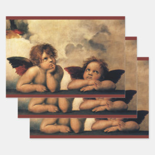 Sistine Madonna Angels by Raphael Sanzio Wrapping Paper Sheet