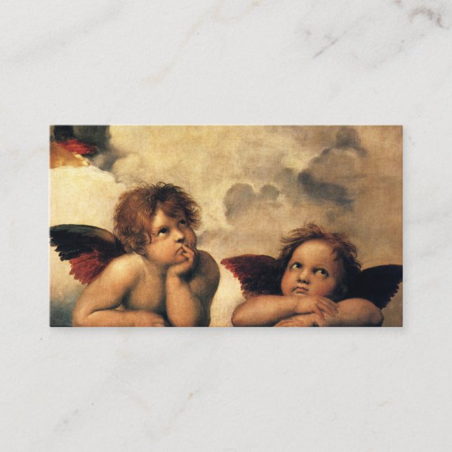 Sistine Madonna Angels by Raphael Wedding Enclosure Card (Front)