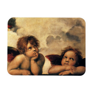 Sistine Madonna, Angels detail by Raphael Magnet