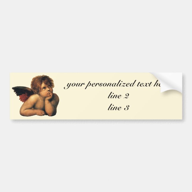 Sistine Madonna, Angels detail by Raphael Sanzio Bumper Sticker (Front)