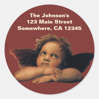 Sistine Madonna, Angels detail by Raphael Sanzio Classic Round Sticker