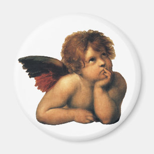 Sistine Madonna, Angels detail by Raphael Sanzio Magnet