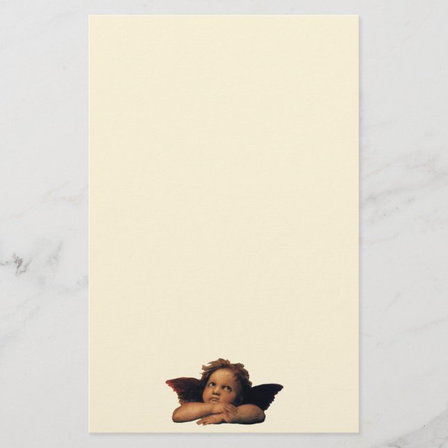 Sistine Madonna, Angels detail by Raphael Sanzio Stationery (Front)