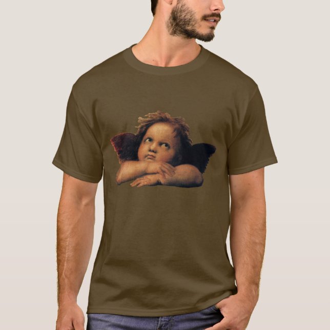 Sistine Madonna, Angels detail by Raphael Sanzio T-Shirt (Front)