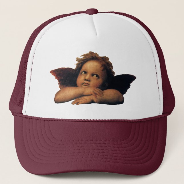 Sistine Madonna, Angels detail by Raphael Sanzio Trucker Hat (Front)