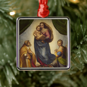 Sistine Madonna by Rapahel Metal Tree Decoration