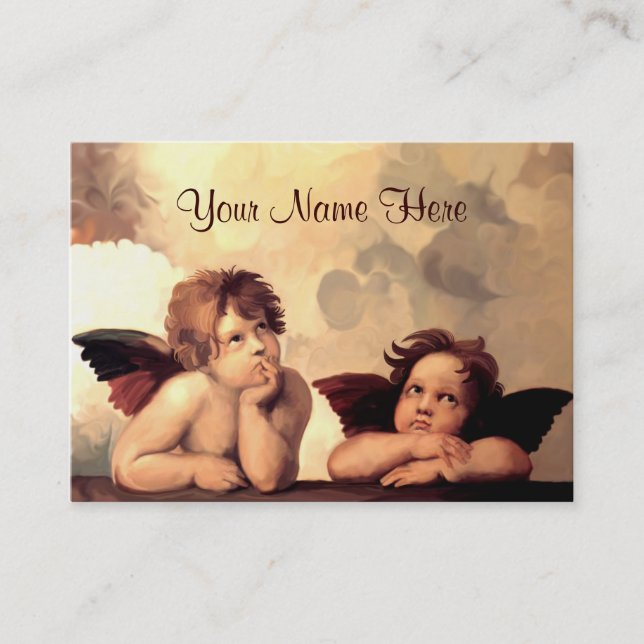 Sistine Madonna Cherubs Raffaelo Sanzio Business Card (Front)