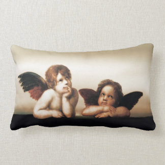 Sistine Madonna Cherubs Thinking Lumbar Cushion
