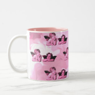 Sistine Madonna Pink Cherubs Raffaelo Sanzio Two-Tone Coffee Mug