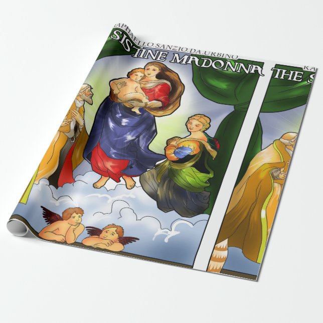 Sistine Madonna Wrapping Paper (Unrolled)