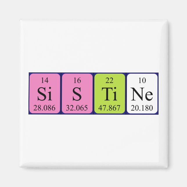 Sistine periodic table name magnet (Front)
