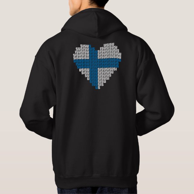 Sisu Heart Back Hooded Sweatshirt (Back)