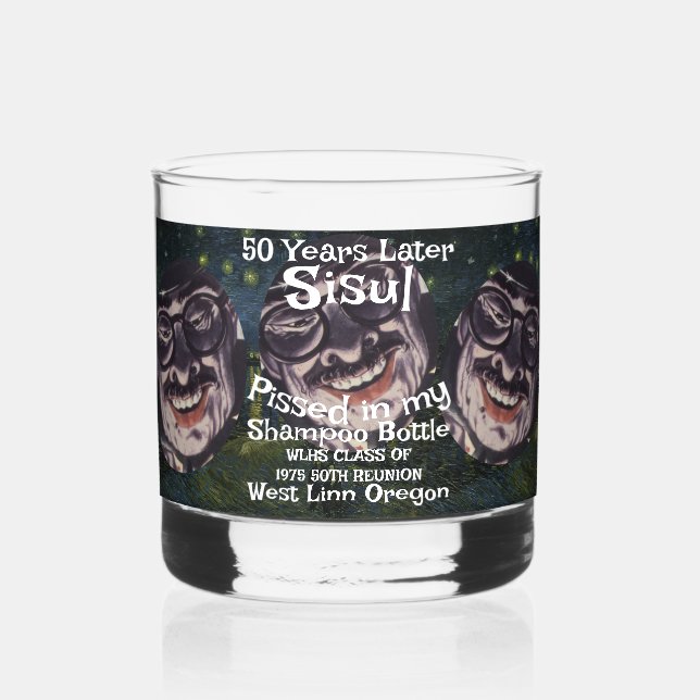 SISUL Pissed Shampoo Bottle 50TH REUNION Whiskey Glass (Back)