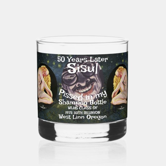 SISUL Pissed Shampoo Bottle 50TH REUNION Whiskey Glass (Back)