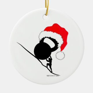 Sisyphus Kettlebell Merry Christmas Ceramic Tree Decoration