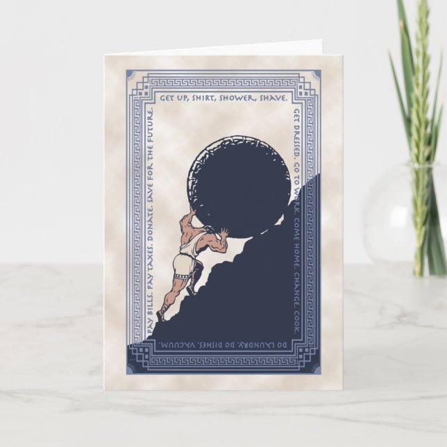 Sisyphus Mundane Rock Thank You Card (Front)