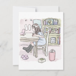 sit down at a desk in a small room