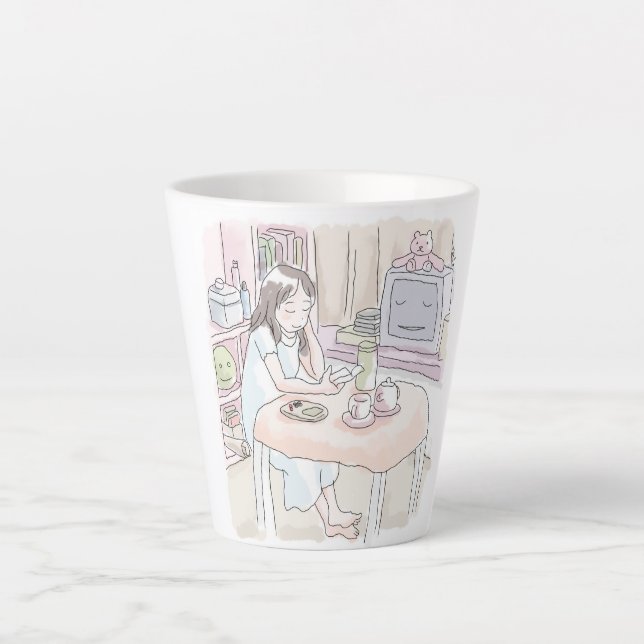 sit down at latte mug (Front)