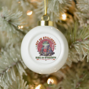 Sit in Stillness Ceramic Ball Christmas Ornament